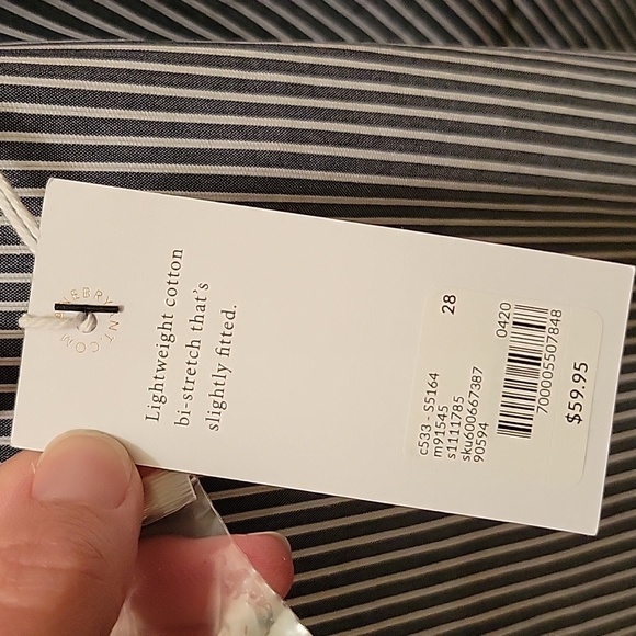 Lane Bryant "The Allie" Blue and White Striped Smart Stretch Crop Pant - size 28 - Picture 11 of 15